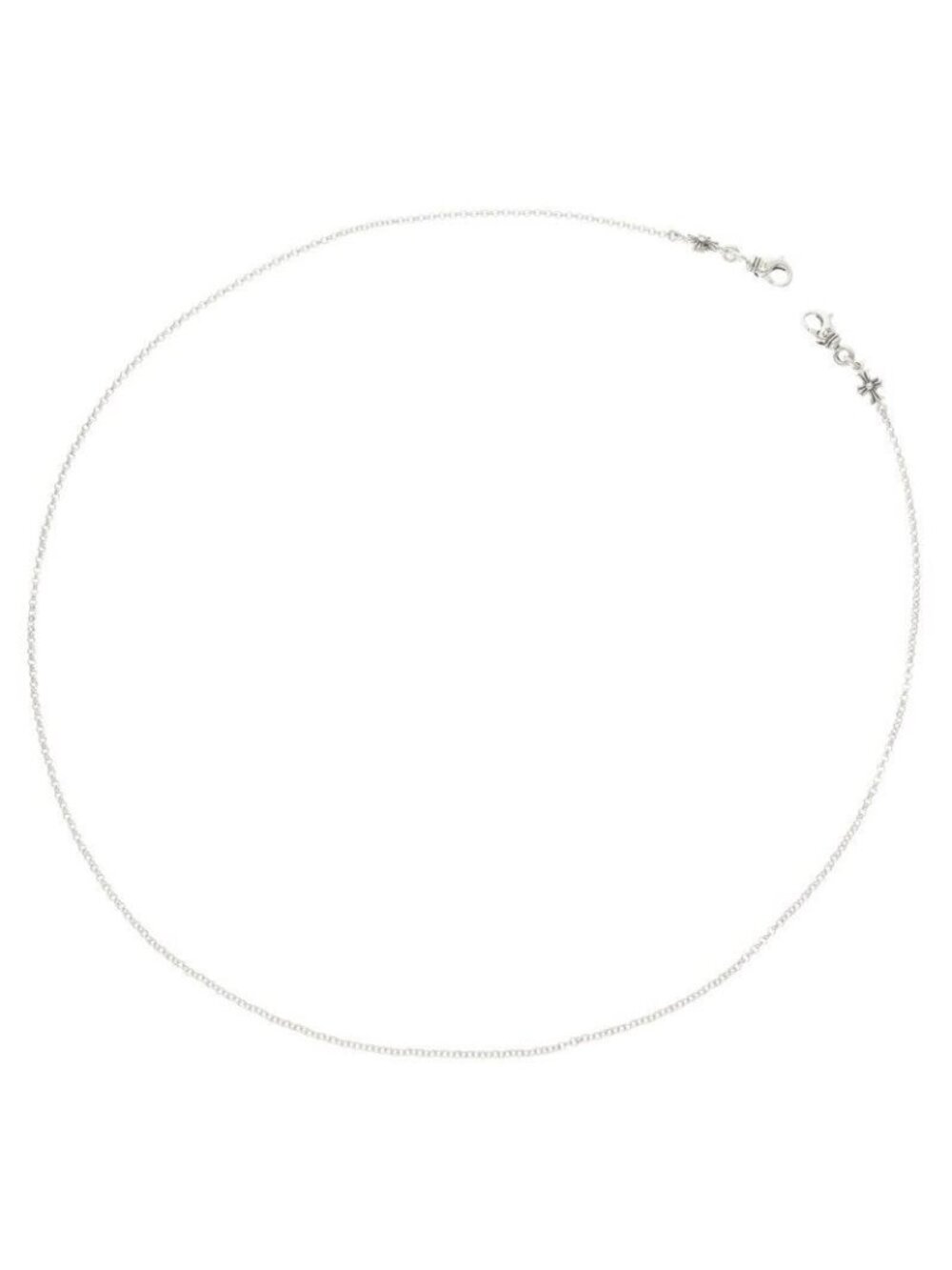 Chrome Hearts Mask Roll Chain 2 Clip Silver Necklace